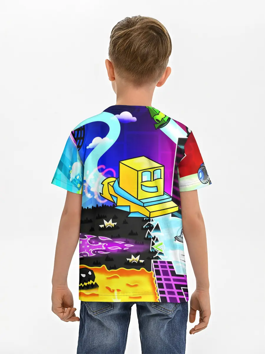 Детская базовая футболка / GEOMETRY DASH / ГЕОМЕТРИ ДАШ