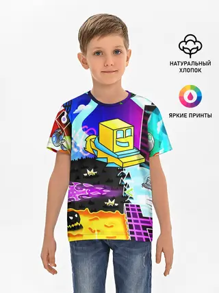 Детская базовая футболка / GEOMETRY DASH / ГЕОМЕТРИ ДАШ