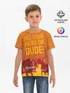 Детская базовая футболка / Get your hero on DUDE