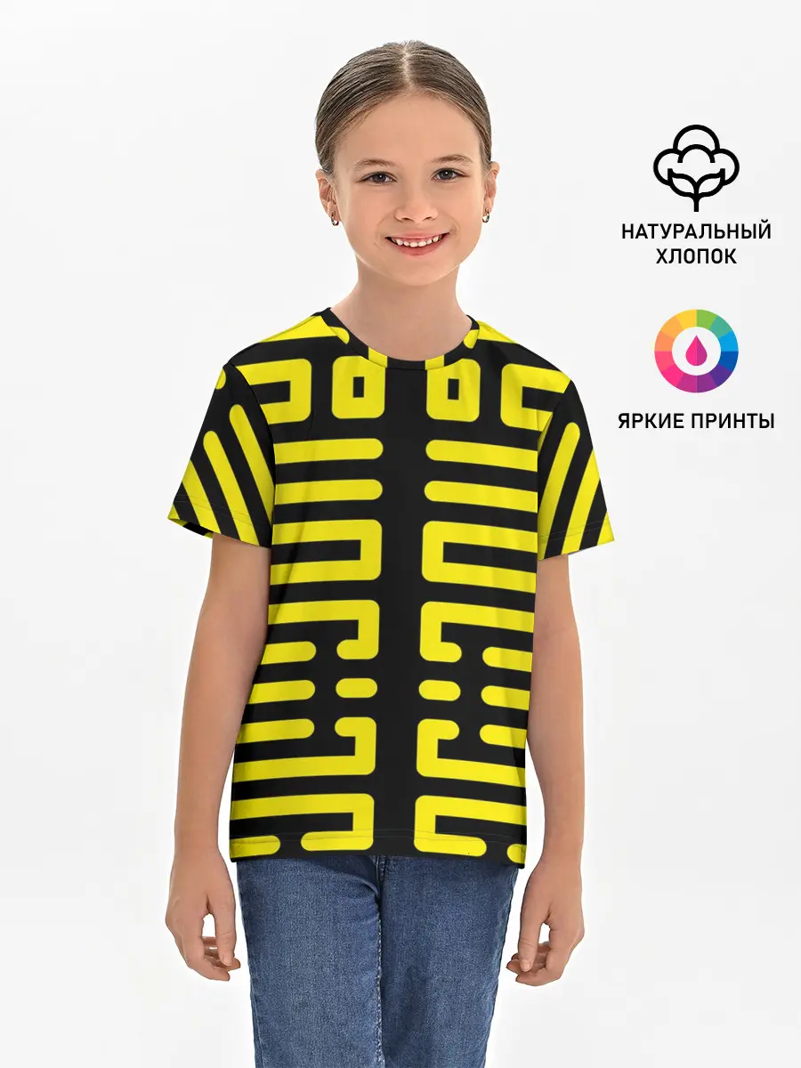 Детская базовая футболка / полосы, линии, узор,