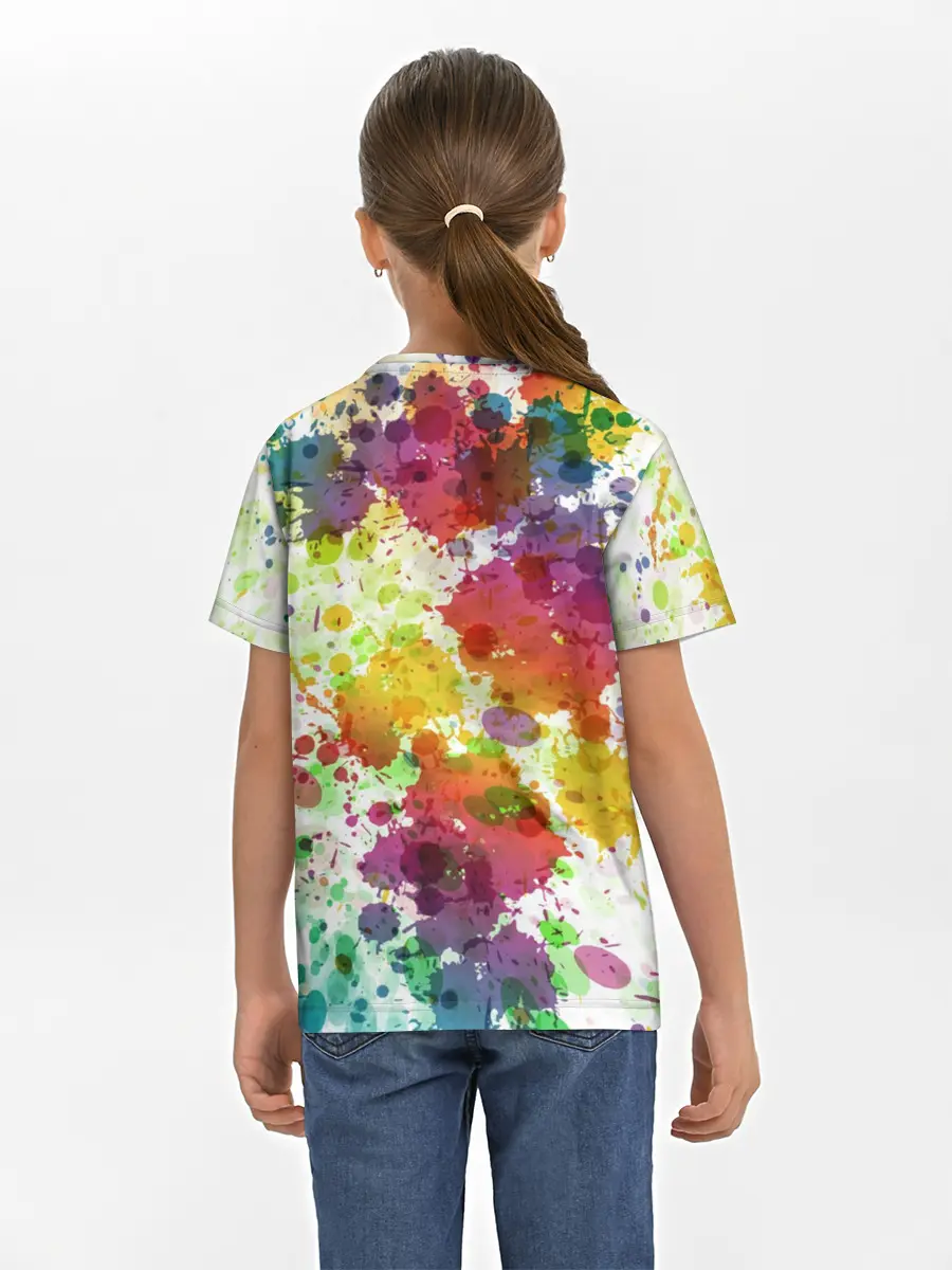 Детская базовая футболка / Красно-жёлтые пятна