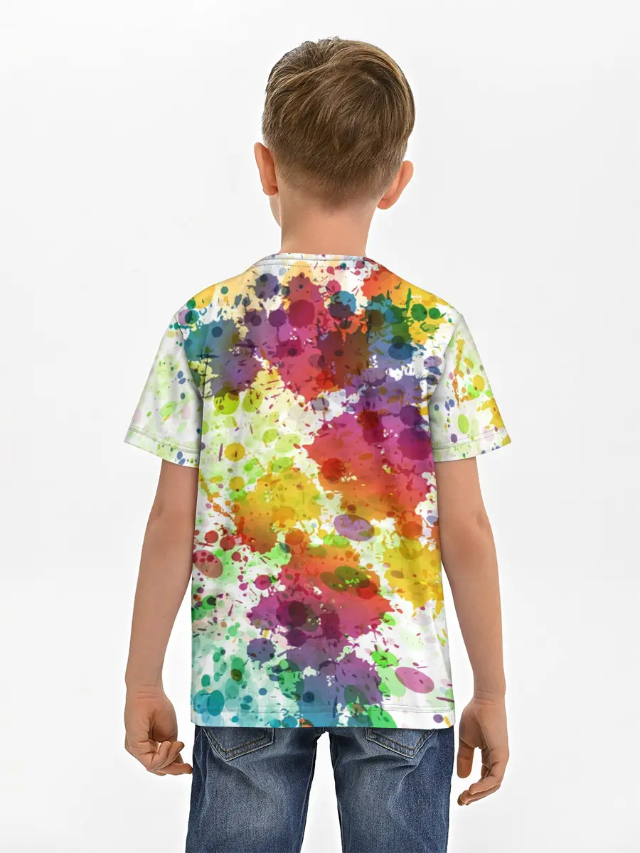 Детская базовая футболка / Красно-жёлтые пятна