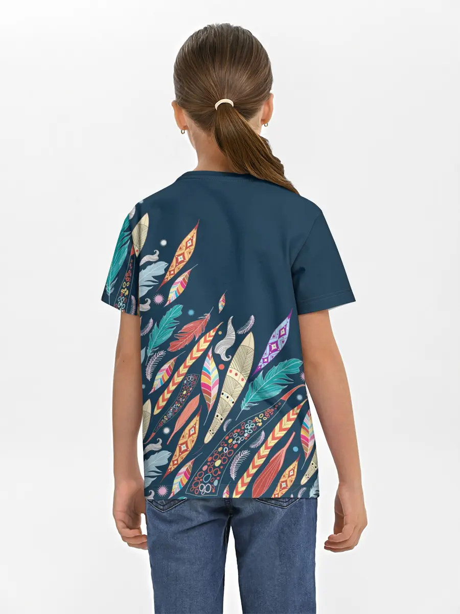 Детская базовая футболка / Перья