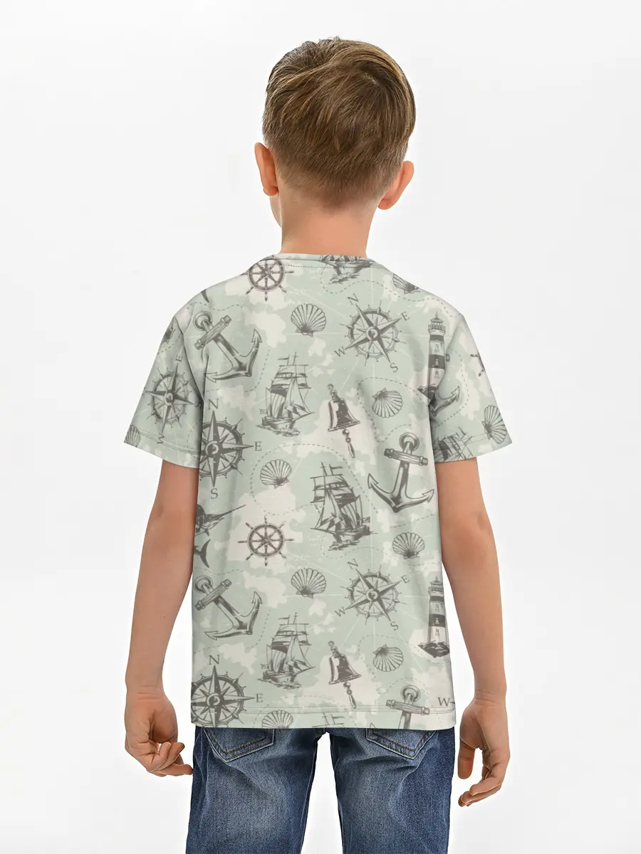Детская базовая футболка / Морская карта
