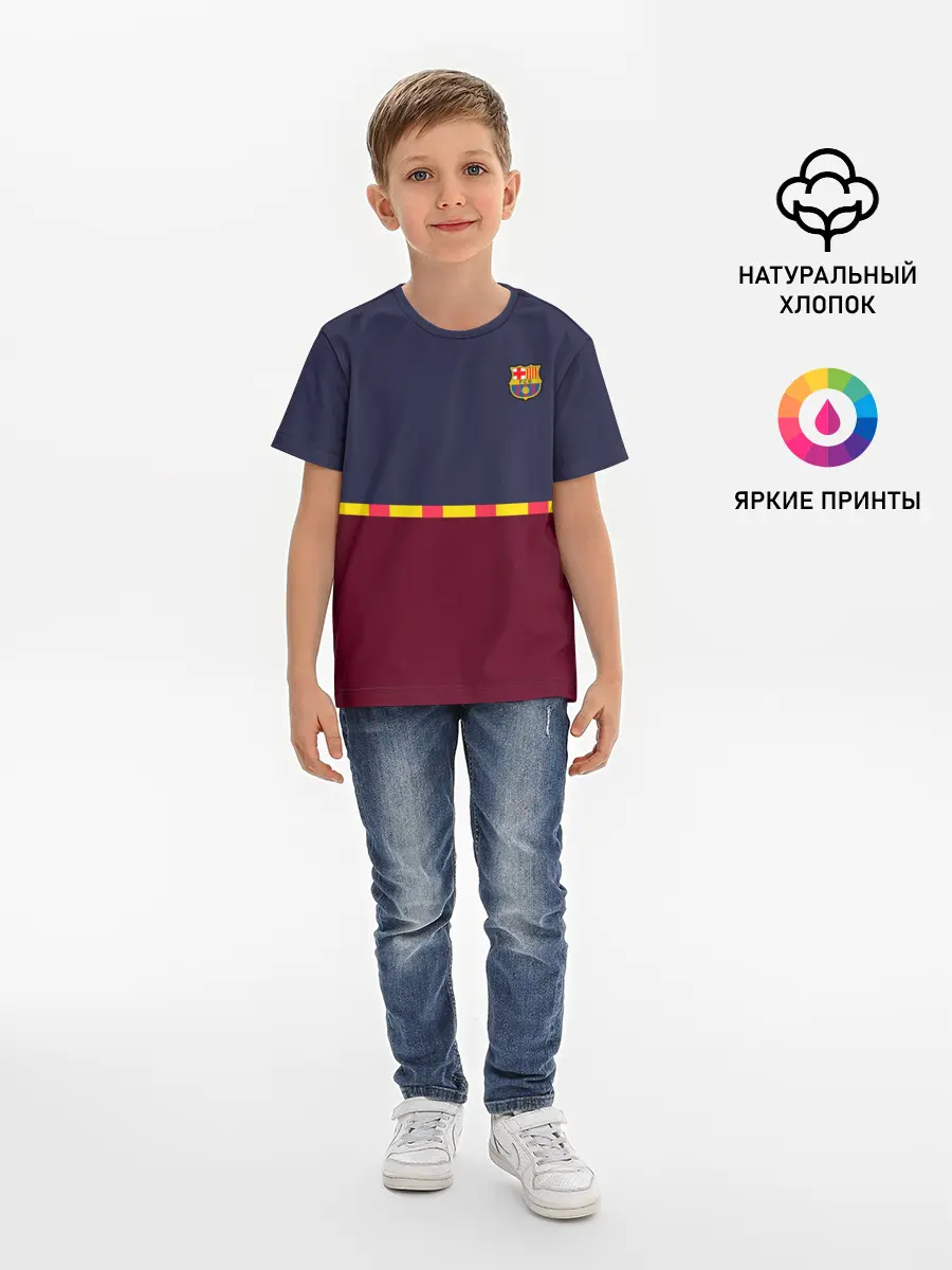 Детская базовая футболка / FC Barcelona | Flag and team Logo