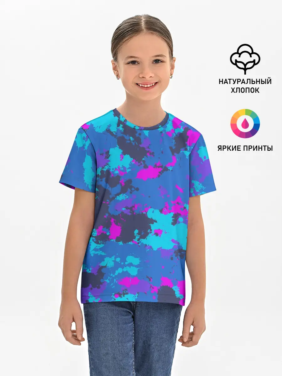 Детская базовая футболка / Неоновые краски