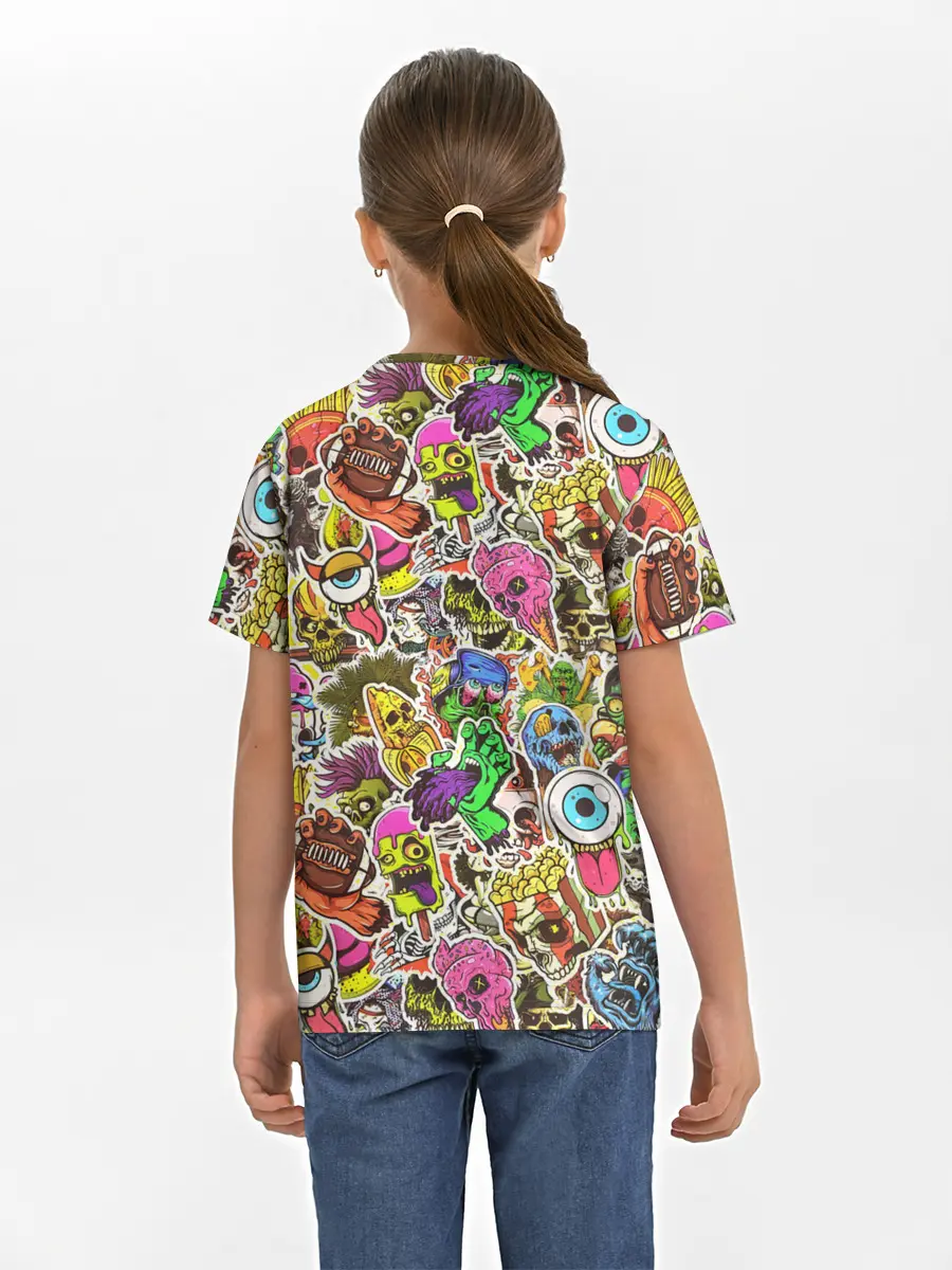 Детская базовая футболка / Граффити монстров