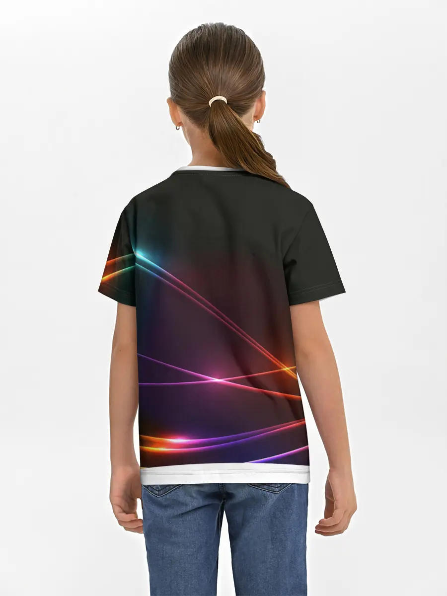 Детская базовая футболка / Неоновые Линии