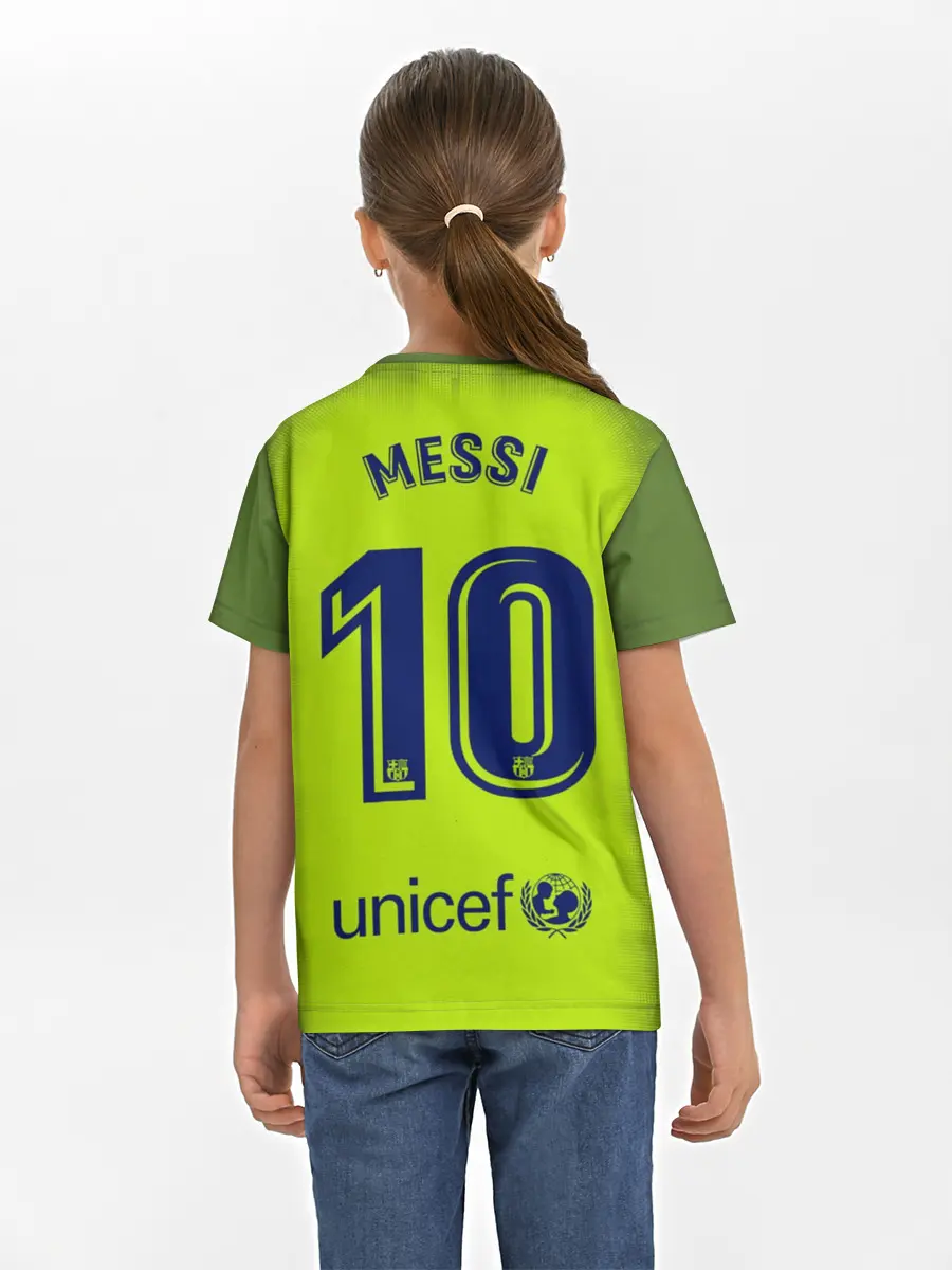 Детская базовая футболка / Месси Форма Новая Away 18/19