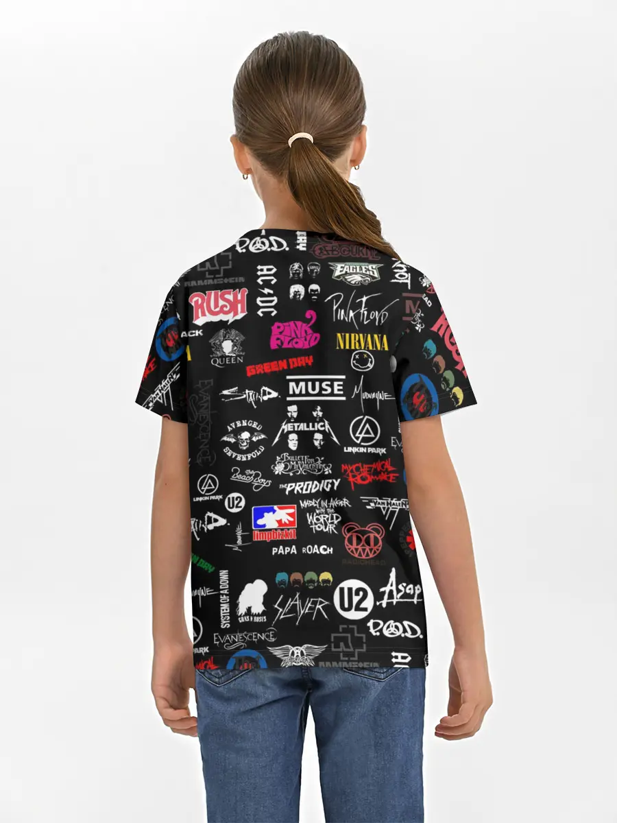 Детская базовая футболка / ЛОГОТИПЫ РОК ГРУПП | PATTERN