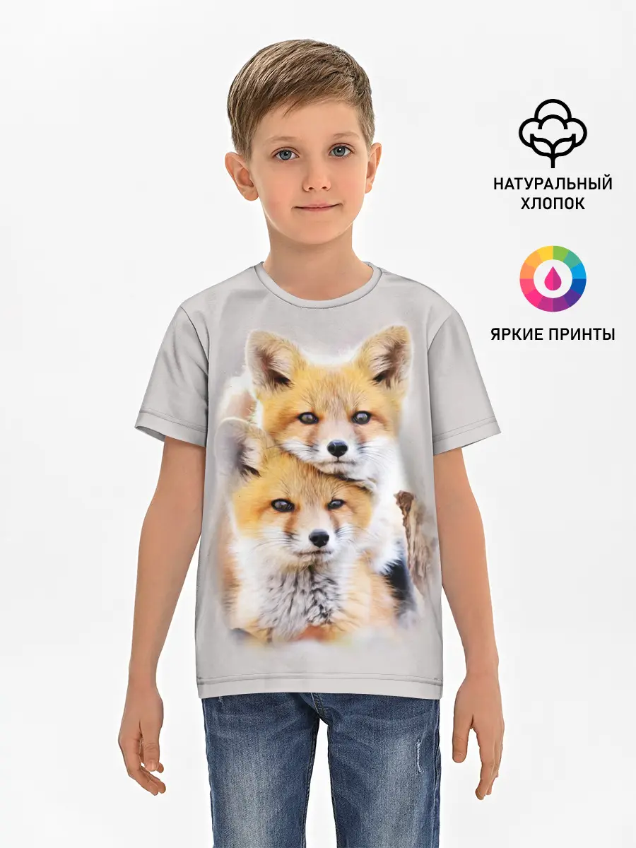 Детская базовая футболка / Лисята