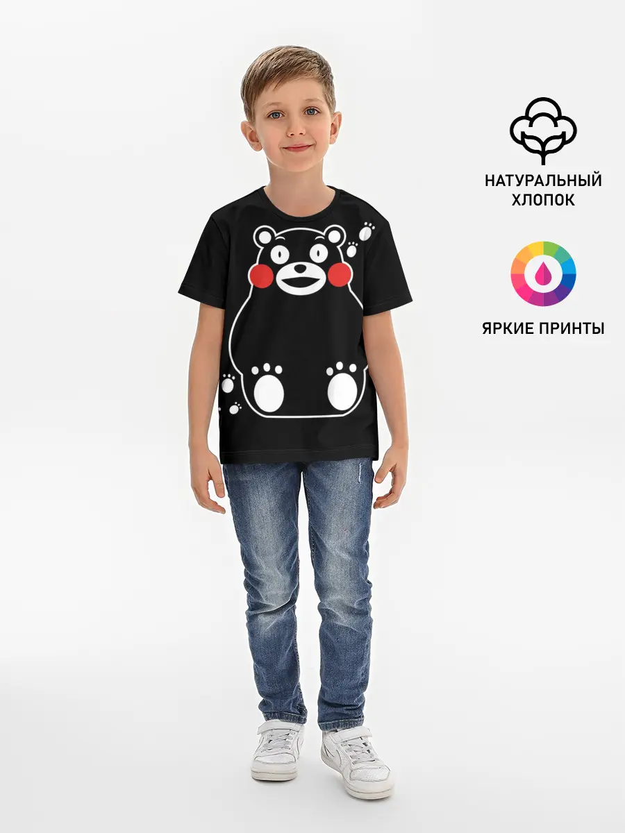 Детская базовая футболка / Kumamon сидит