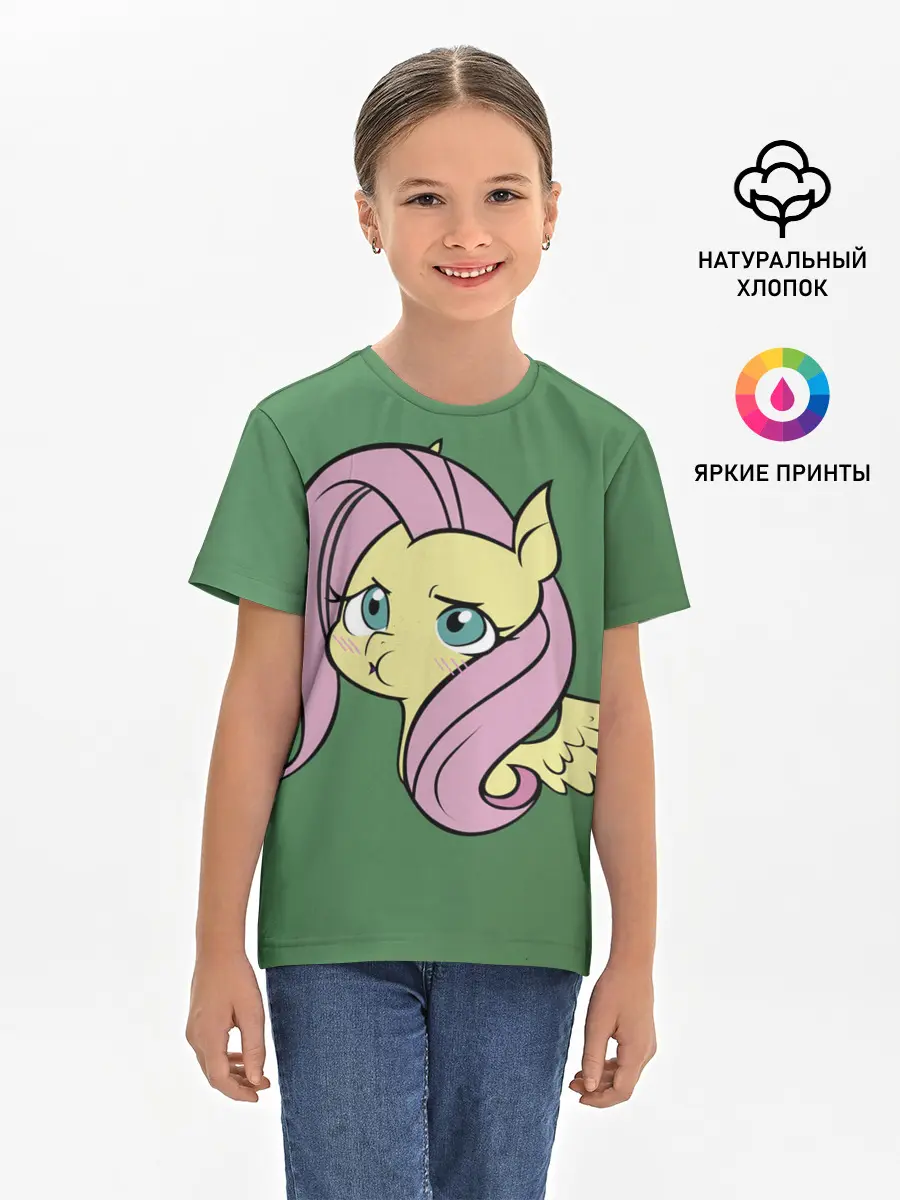 Детская базовая футболка / Милая Флаттершайн