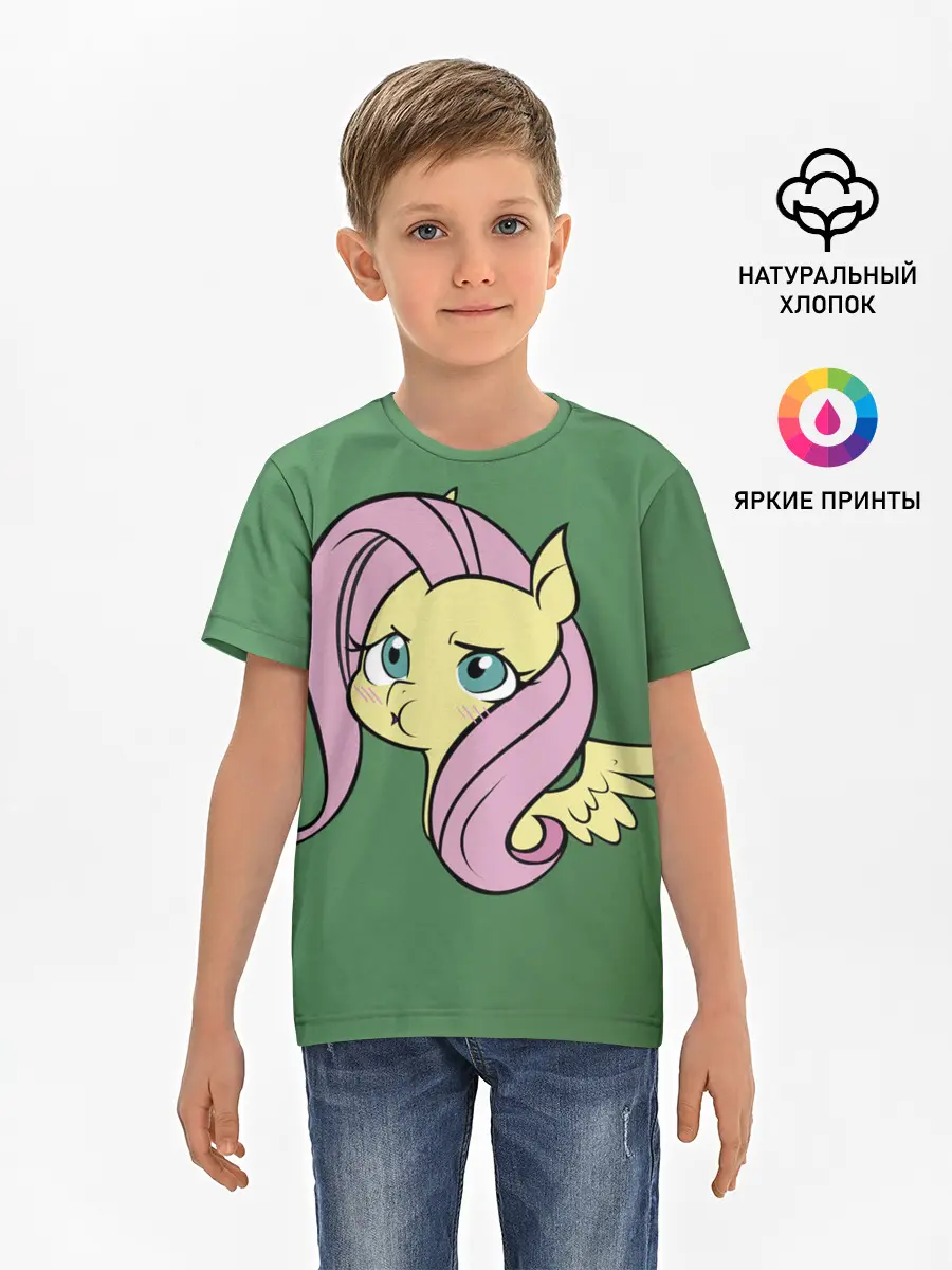 Детская базовая футболка / Милая Флаттершайн