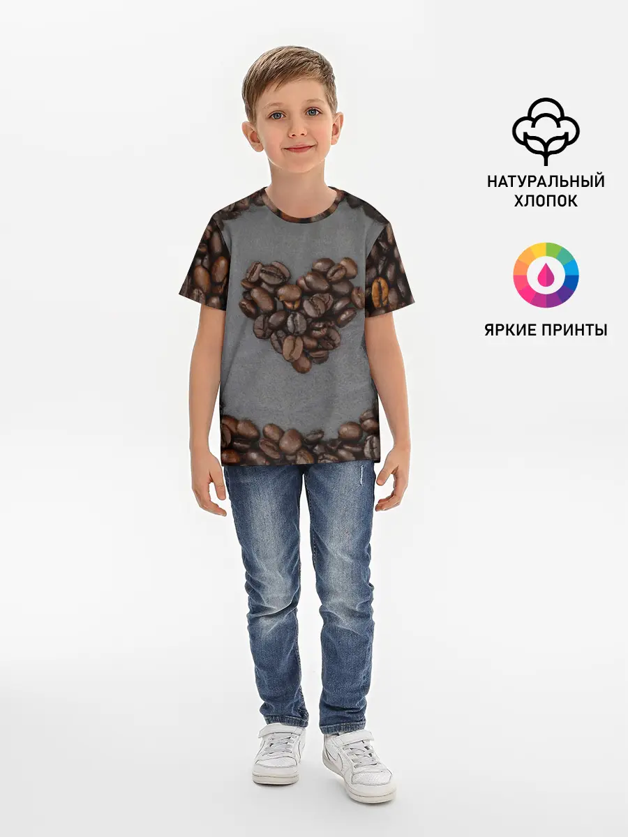 Детская базовая футболка / Люблю кофе