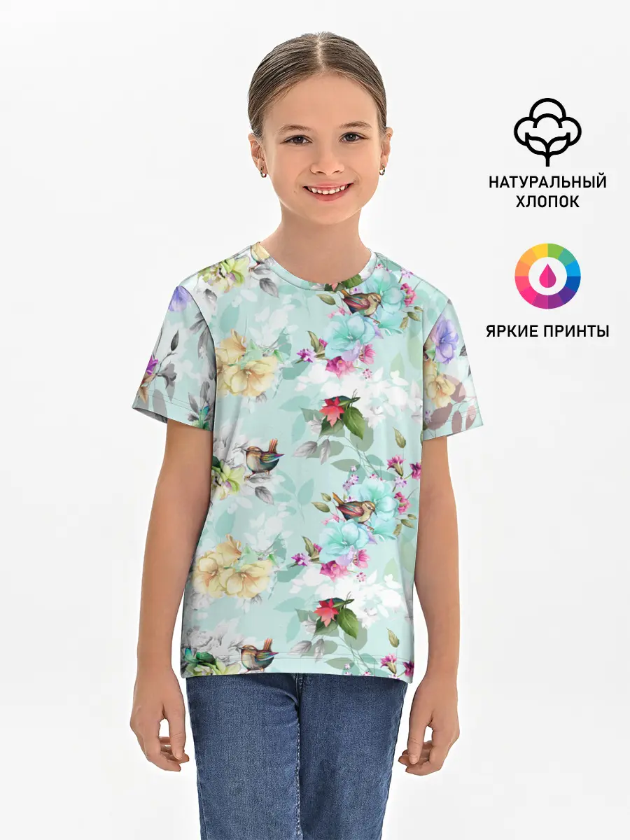Детская базовая футболка / Весенние цветы