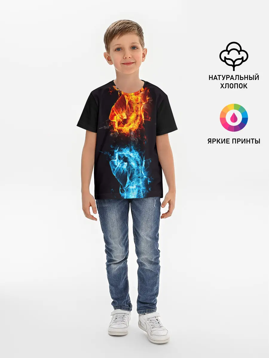 Детская базовая футболка / Огонь и Вода