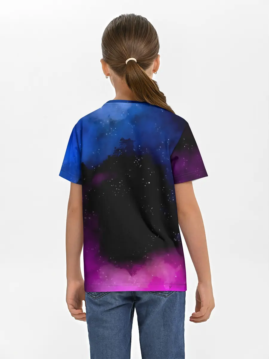 Детская базовая футболка / Чёрный клевер космический Юно