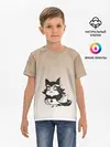 Детская базовая футболка / сова котик аниме