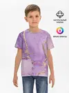 Детская базовая футболка / Сиреневые разводы краски