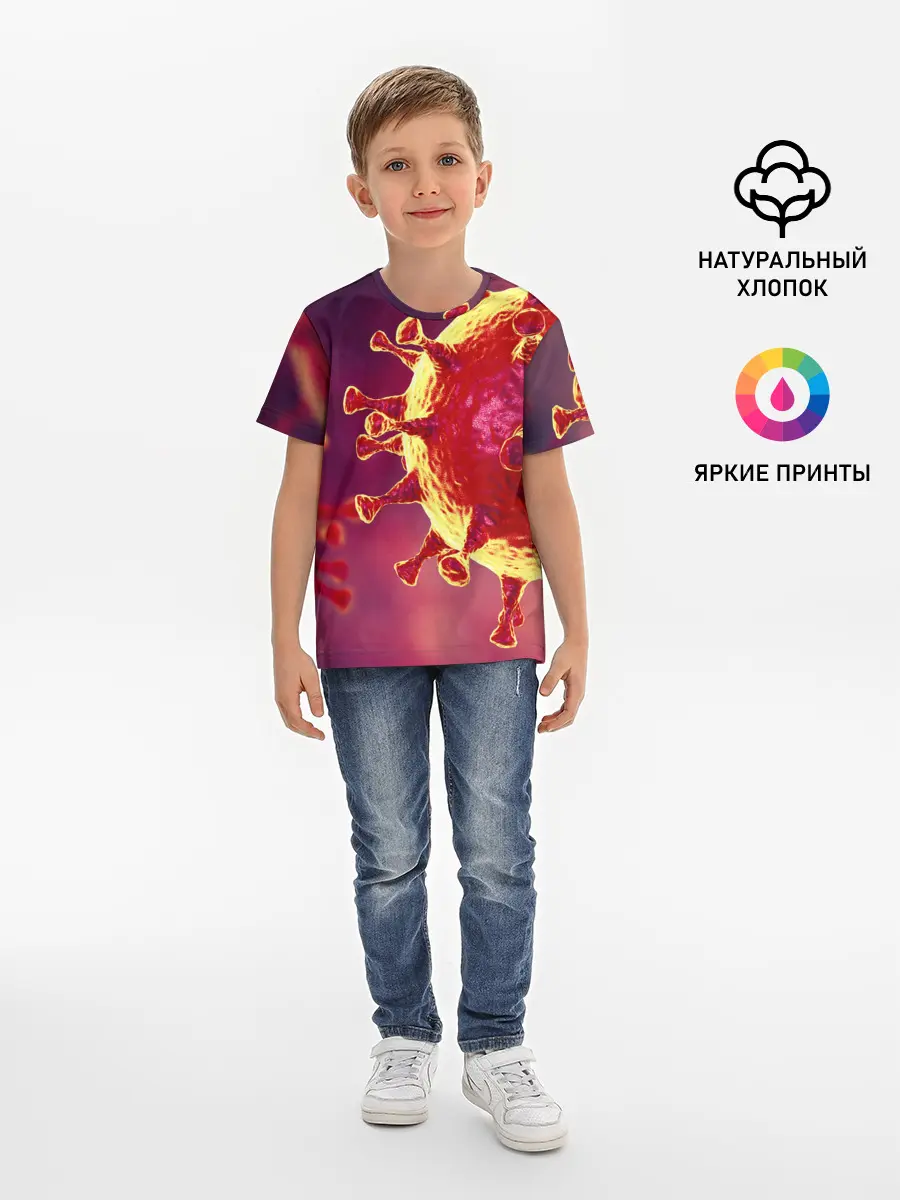 Детская базовая футболка / Коронавирус