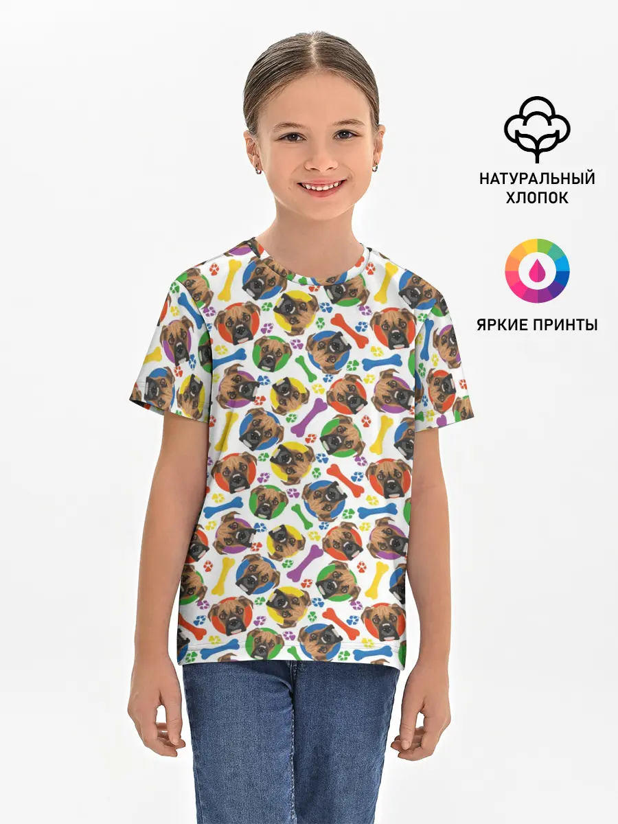 Детская базовая футболка / Немецкий Боксёр