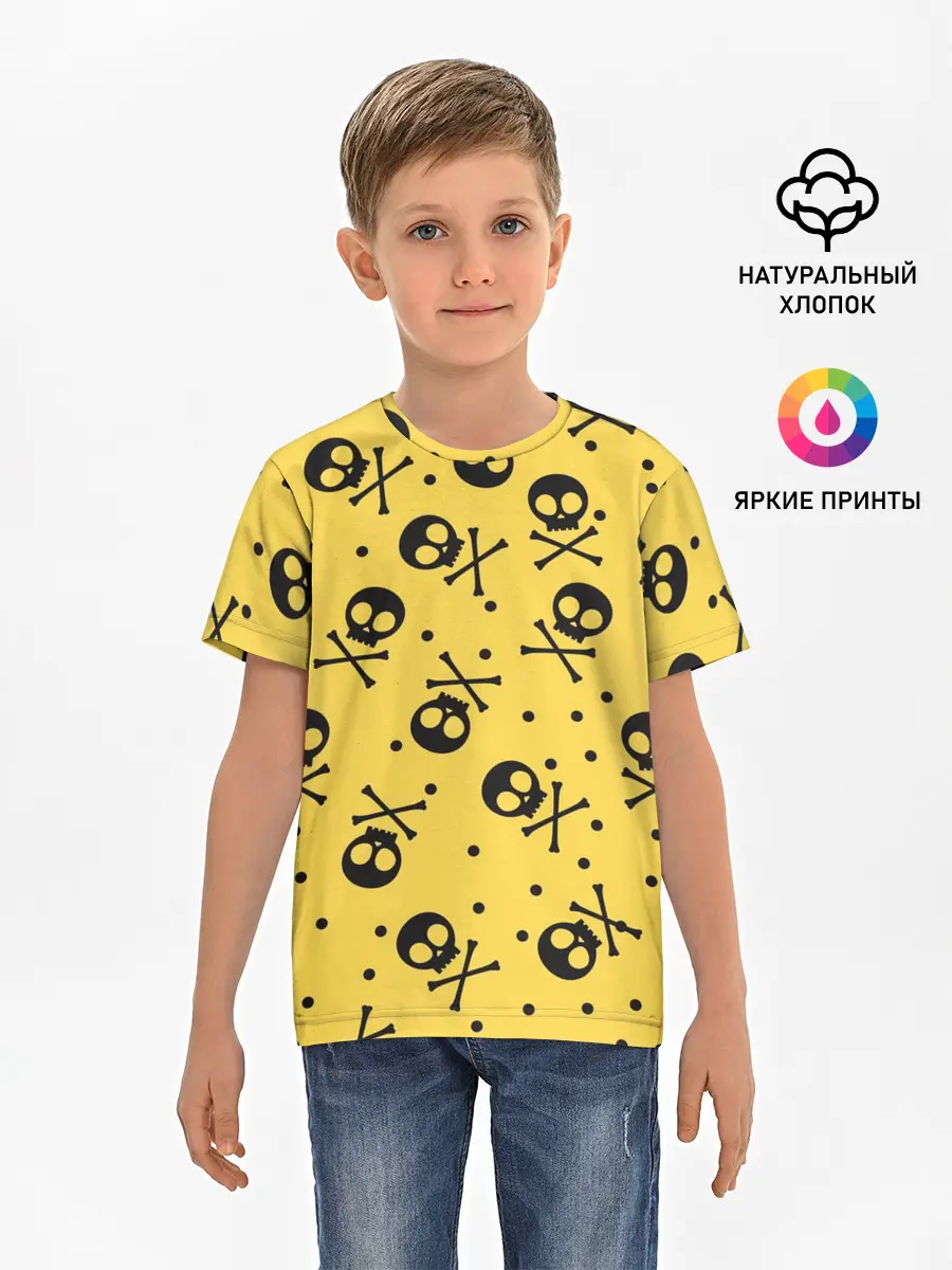 Детская базовая футболка / Череповый фон | Черепа