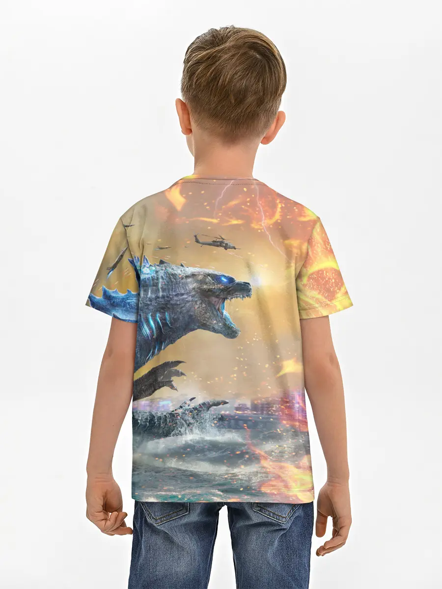 Детская базовая футболка / ГОДЗИЛЛА АТАКУЕТ!