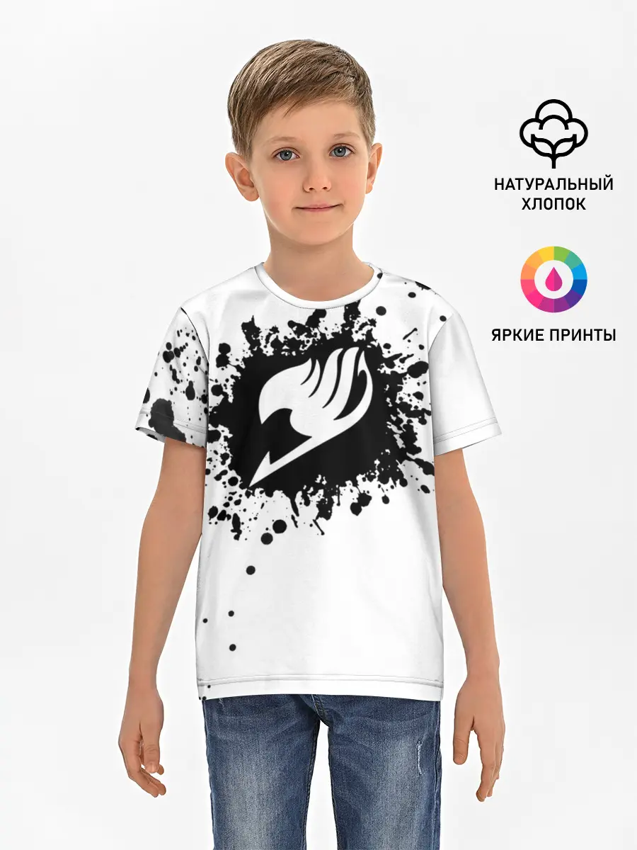 Детская базовая футболка / Белая эмблема Хвоста Феи