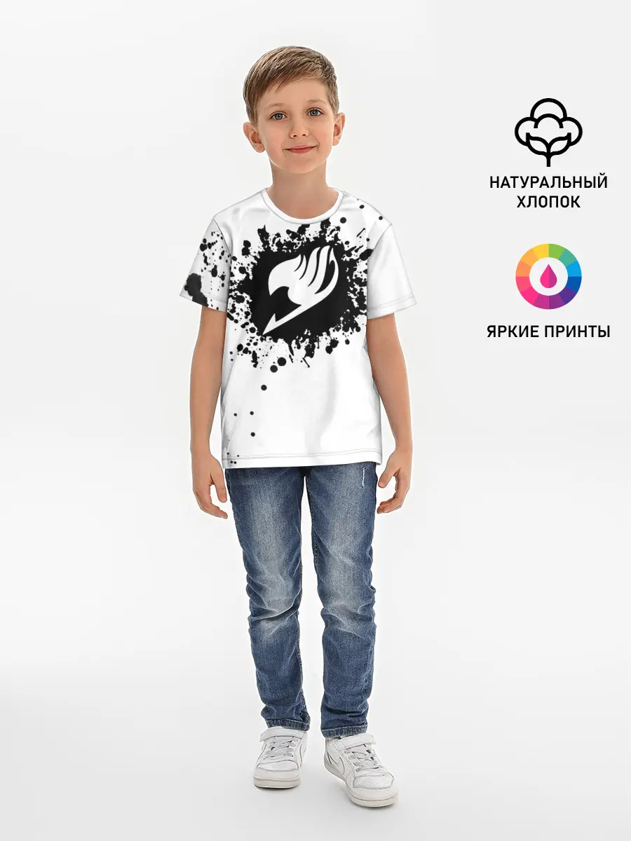 Детская базовая футболка / Белая эмблема Хвоста Феи