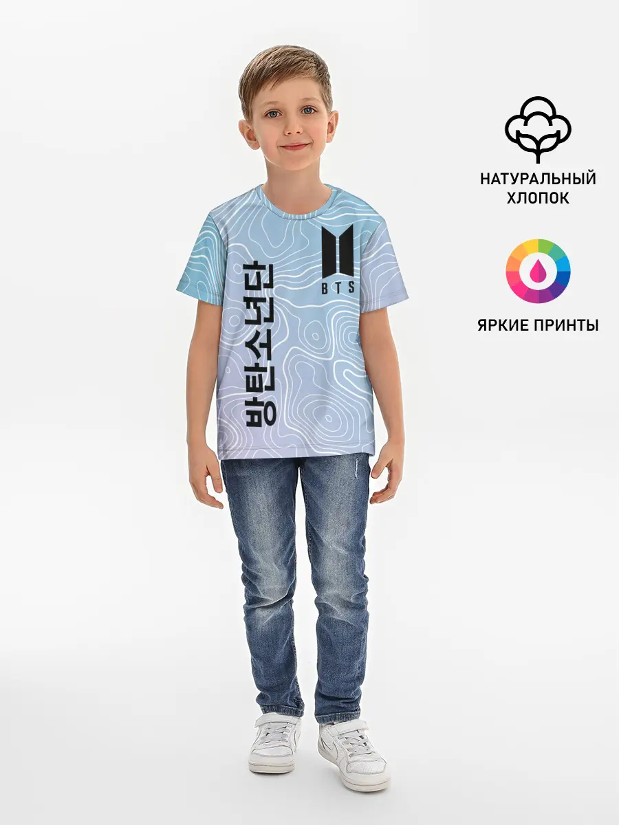 Детская базовая футболка / BTS / БТС.