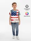 Детская базовая футболка / Америка Флаг