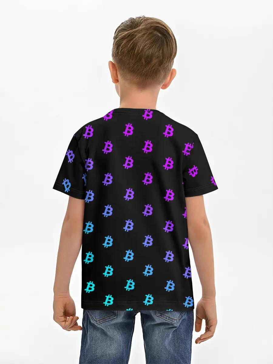 Детская базовая футболка / БИТКОИН НЕОН |BITCOIN NEON