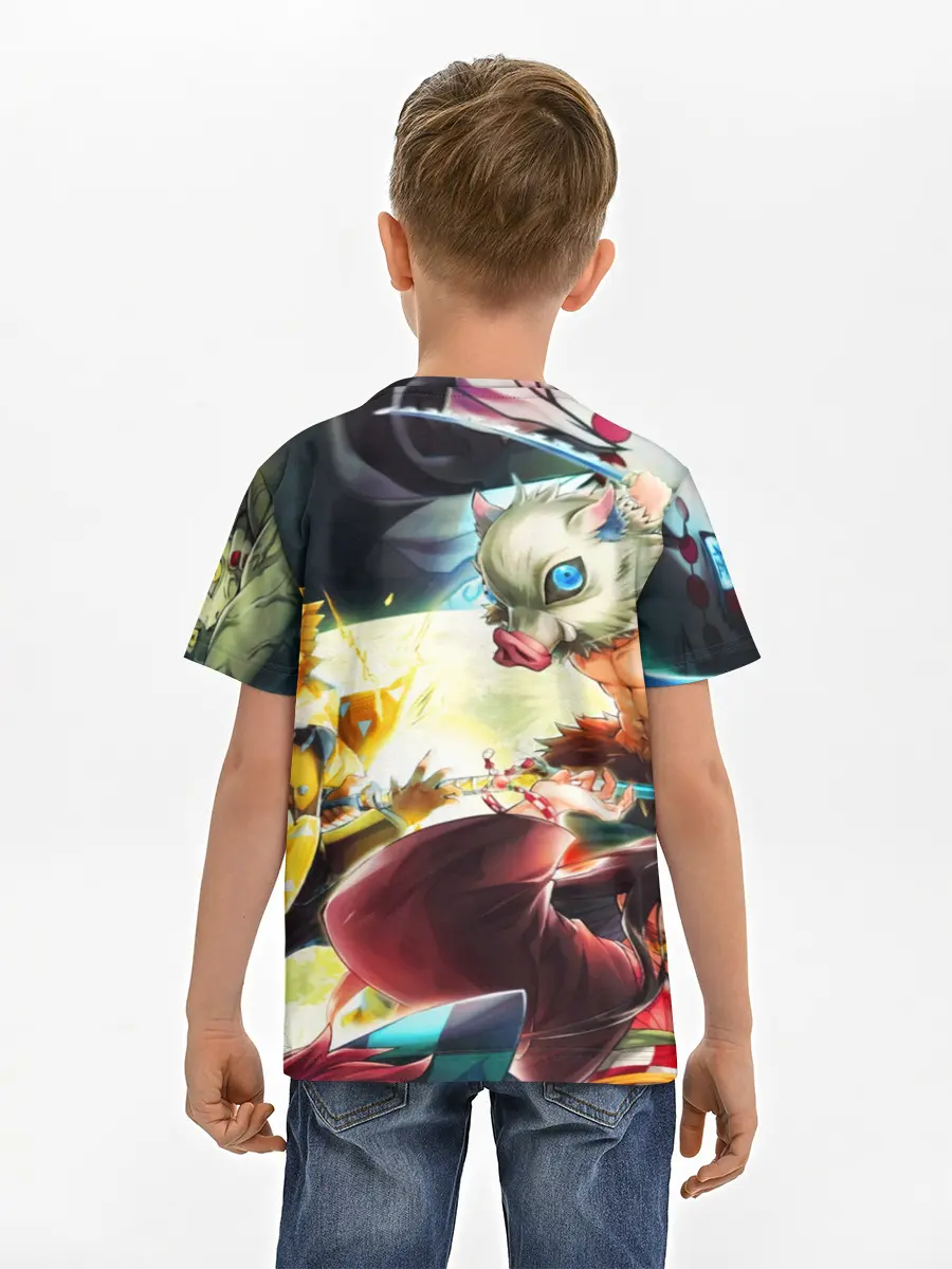 Детская базовая футболка / КЛИНОК РАССЕКАЮЩИЙ ДЕМОНОВ ПЕРСОНАЖИ