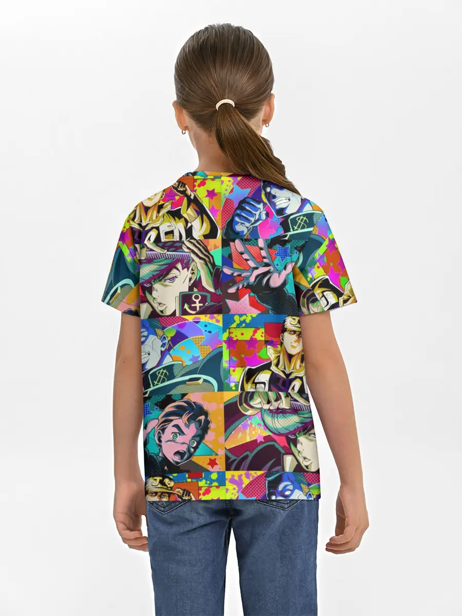 Детская базовая футболка / Джоджо паттерн комикс