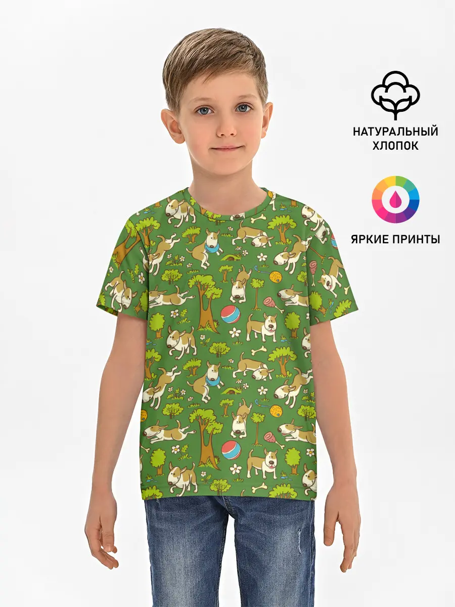 Детская базовая футболка / Забавные собаки