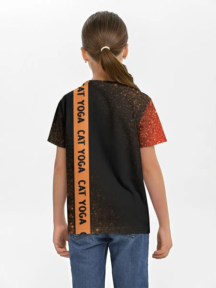 Детская базовая футболка / Йога Кошка - Шум