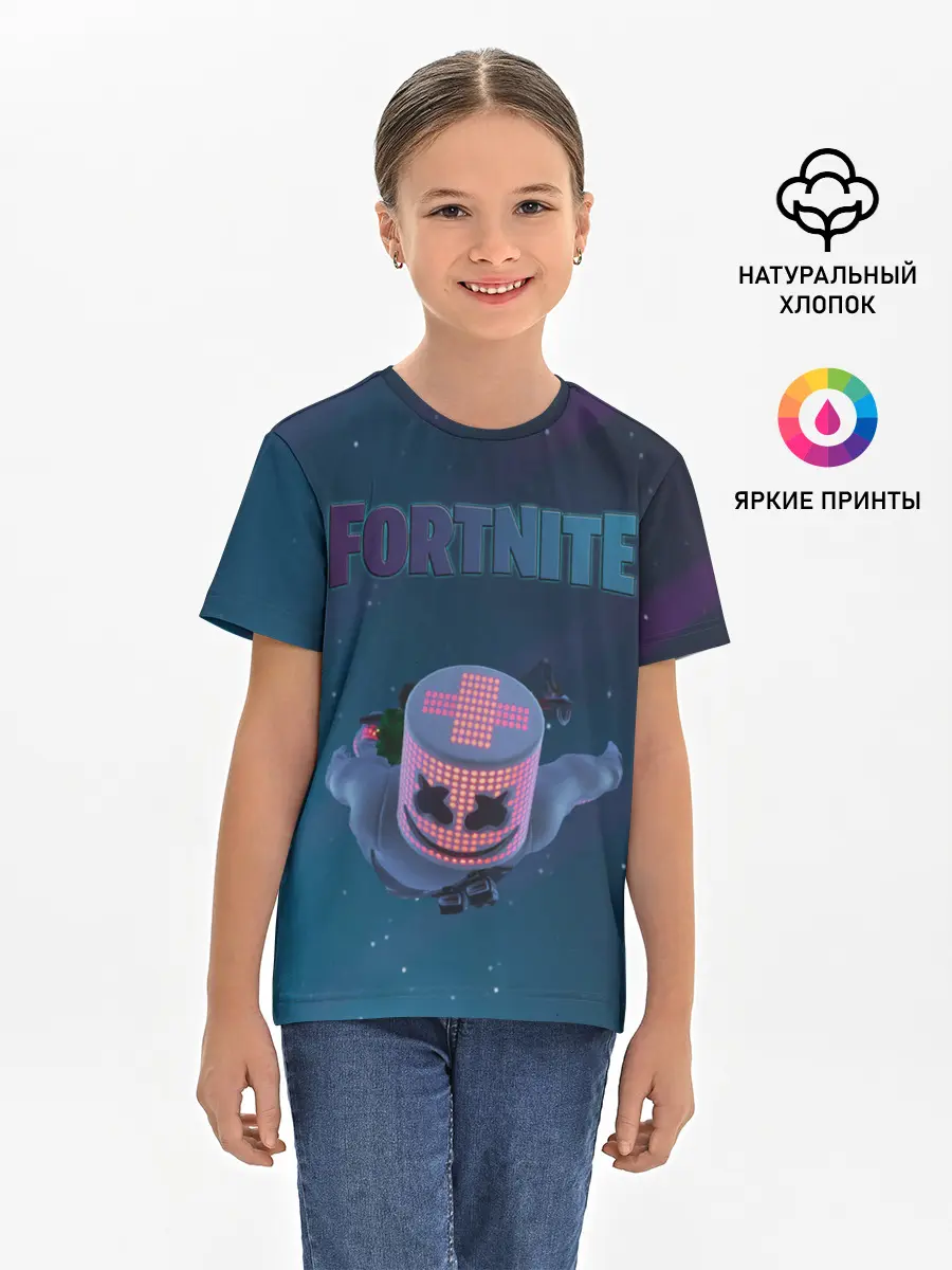 Детская базовая футболка / Fortnite x Marshmello
