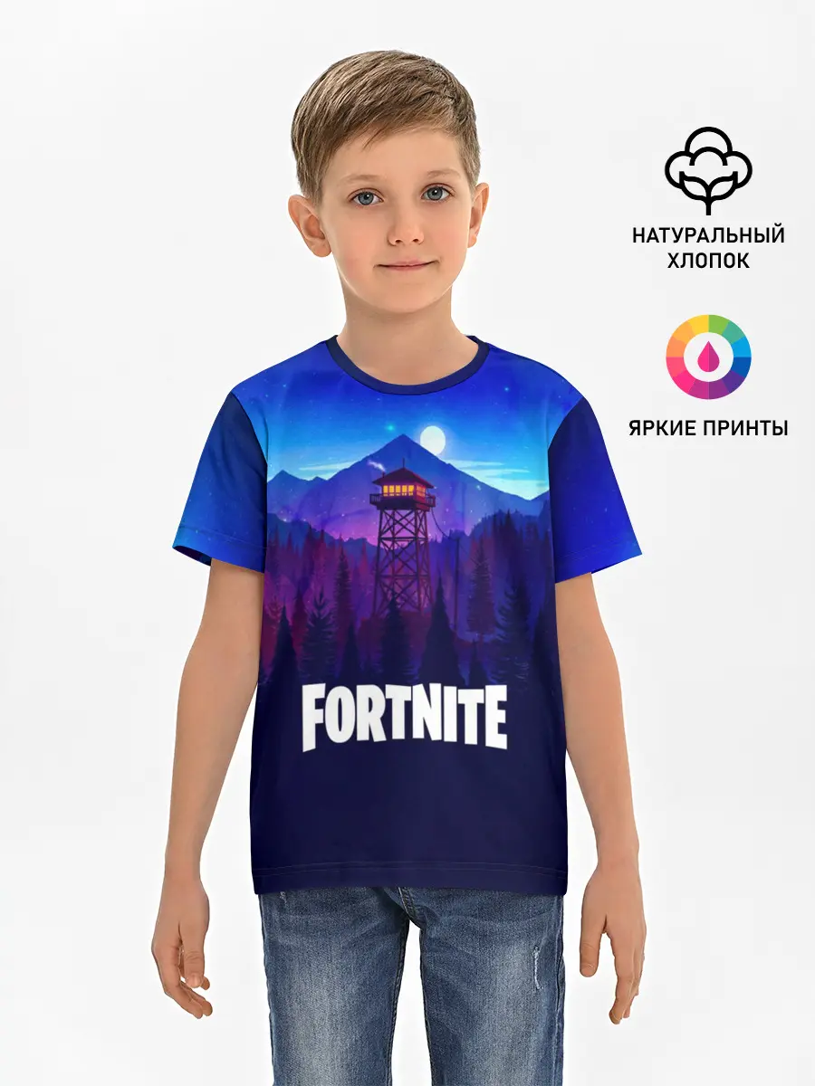 Детская базовая футболка / fortnite