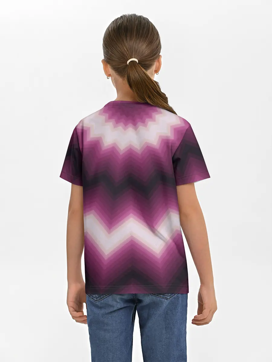 Детская базовая футболка / Черно-пурпурный калейдоскоп