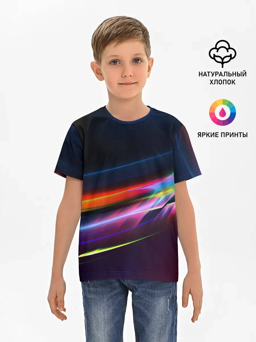 Детская базовая футболка / NEON STRIPES