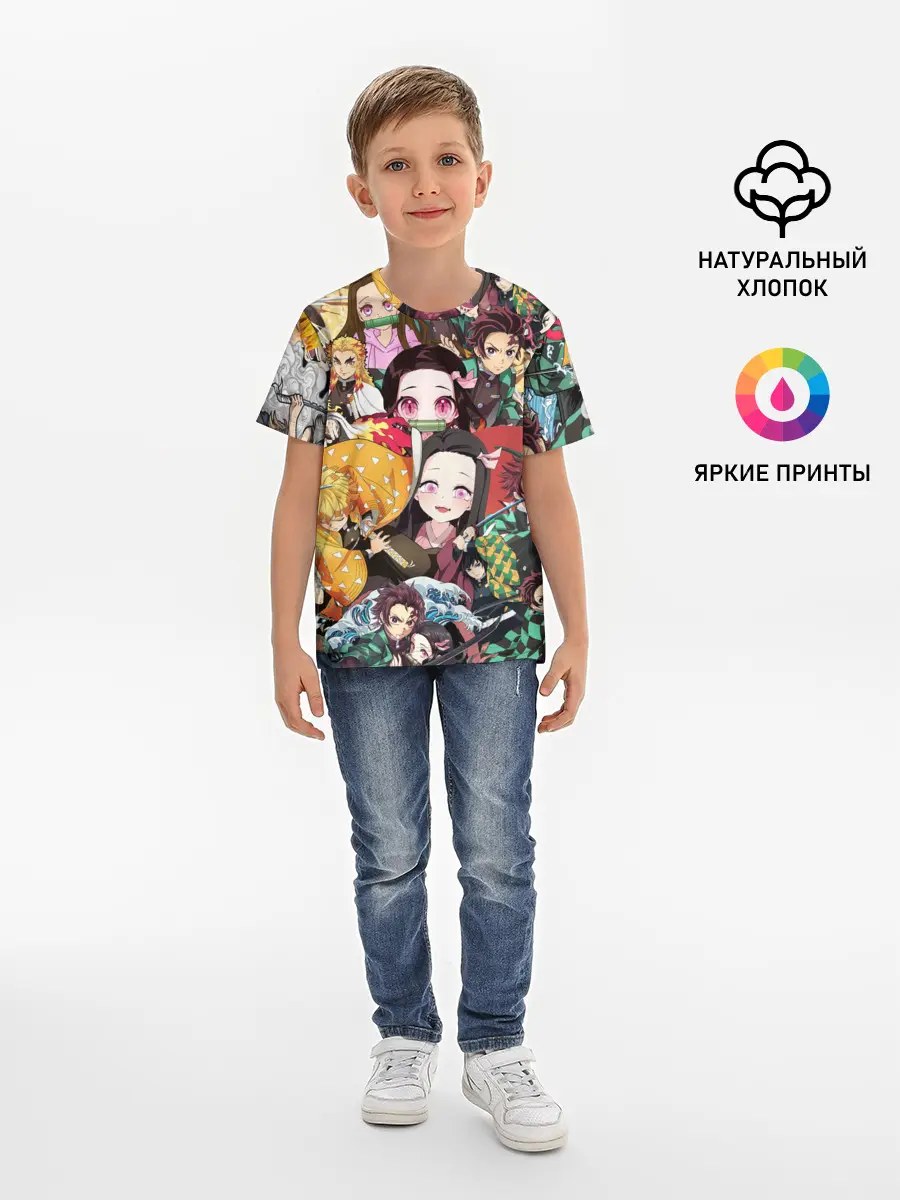Детская базовая футболка / КЛИНОК РАССЕКАЮЩИЙ СТИКЕРБОМБИНГ