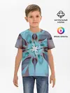 Детская базовая футболка / Абстрактный цветок. Голубой.