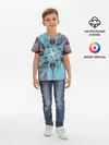 Детская базовая футболка / Абстрактный цветок. Голубой.