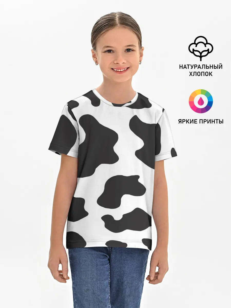 Детская базовая футболка / COW PRINT