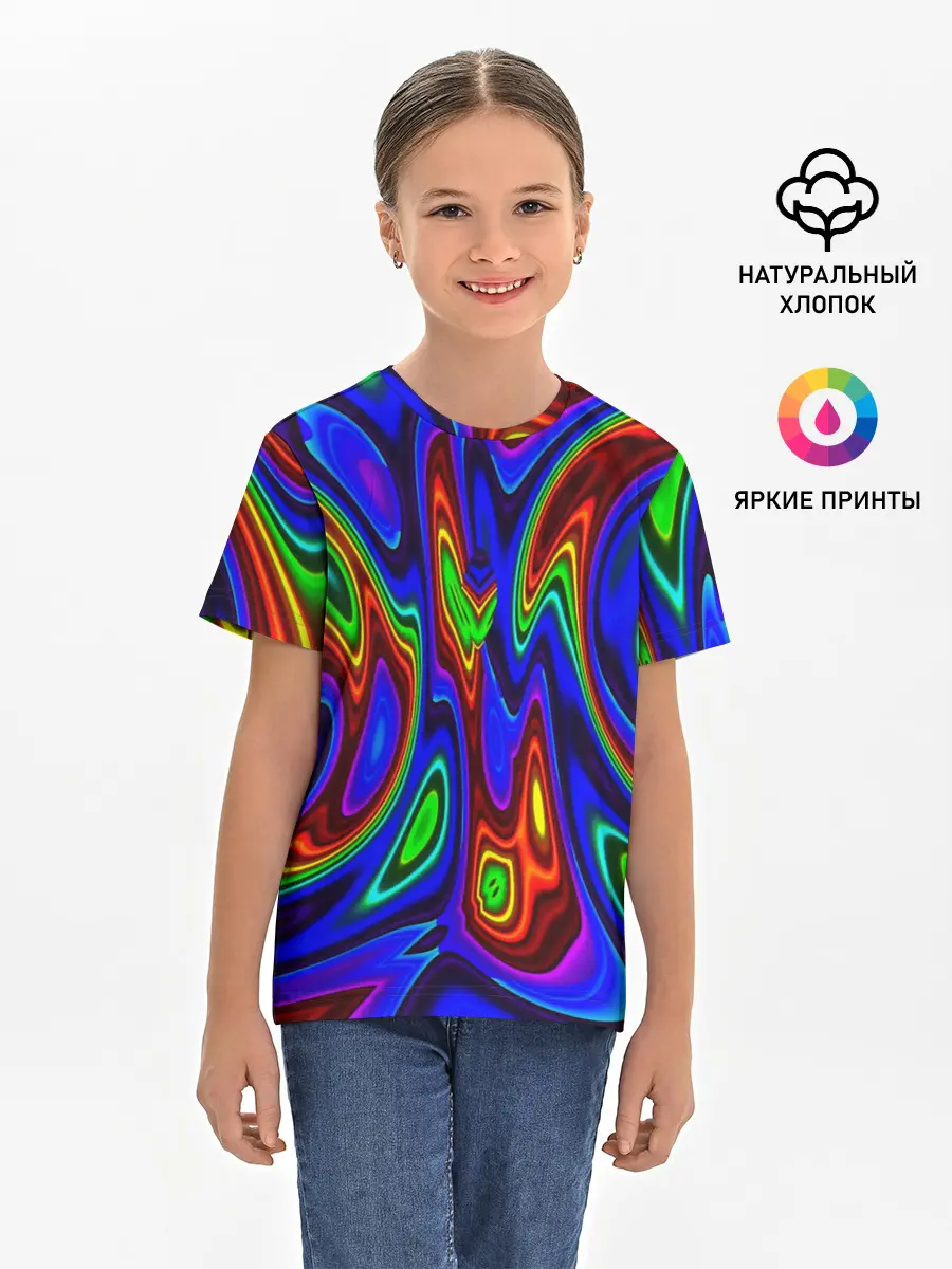 Детская базовая футболка / НЕОНОВЫЕ КРАСКИ