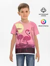 Детская базовая футболка / фламинго