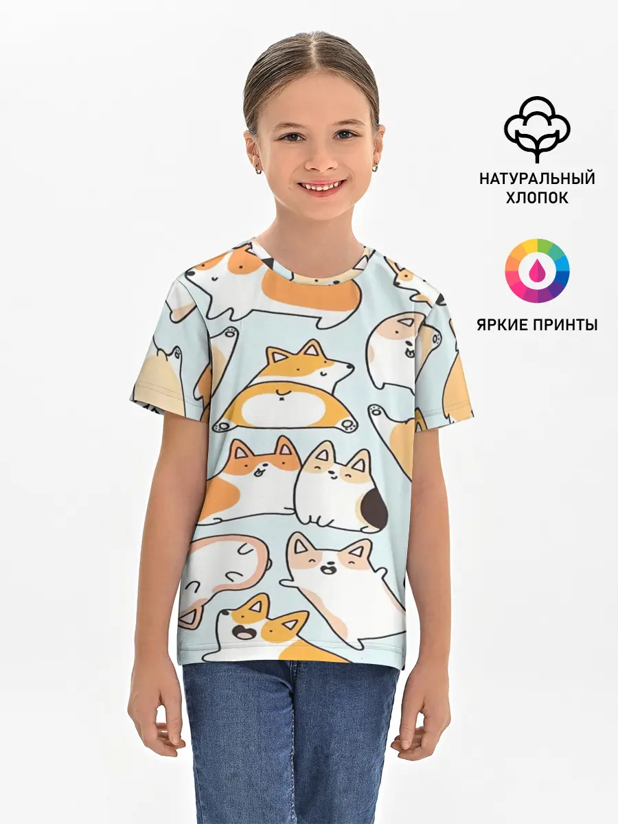 Детская базовая футболка / Корги