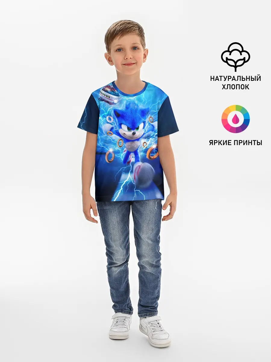 Детская базовая футболка / SONIC | СИНИЙ ЁЖ