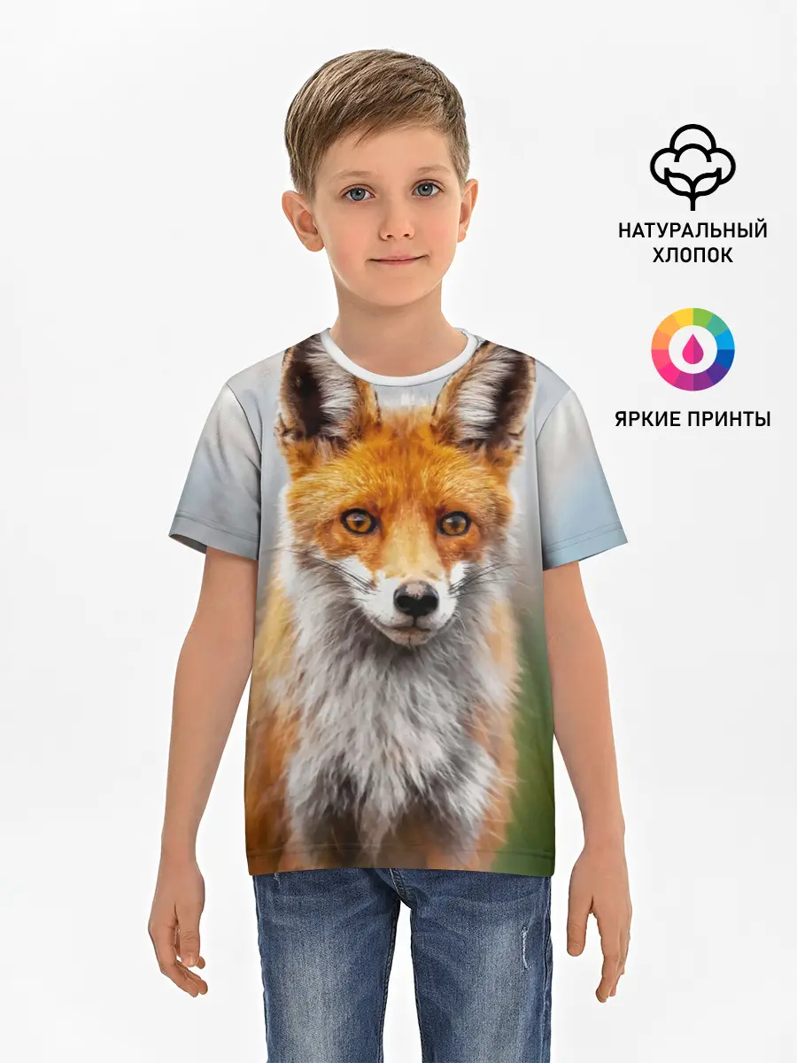 Детская базовая футболка / рыжая лисица